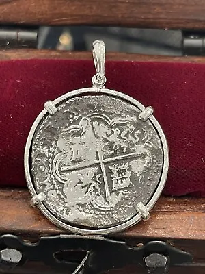 $350 • Buy Solid And Heavy ATOCHA Silver Coin Pendant - Treasure Shipwreck Coin Jewelry