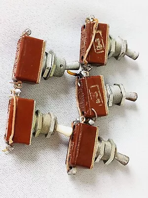 Soviet VINTAGE On / Off Set Of 5 TOGGLE SWITCHES Old Russian Electrical Switches • $15