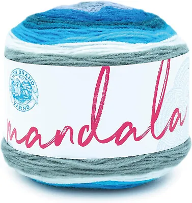 Lion Brand Mandala Yarn Gradient Yarn Cake Multicoloured Yarn Ombre 150g Mermaid • £10.50