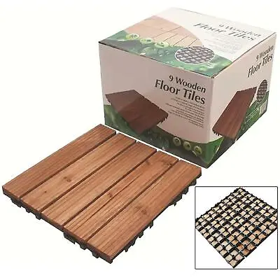 £31.49 • Buy Interlocking Decking Anti-Slip Wooden Tiles Garden Patio Flooring 30cm X 30cm