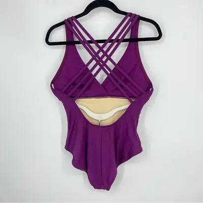 La Blanca Island Goddess‎ Tummy Control One Piece Swimsuit Purple Plum Sz 12 • $25