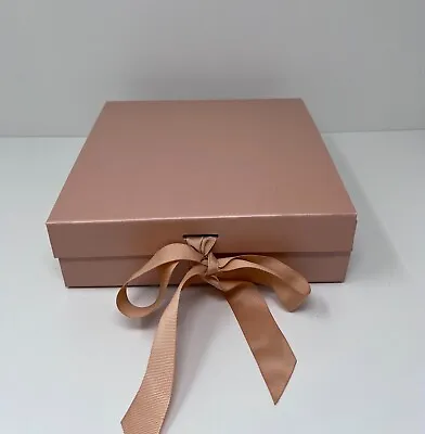 Rose Gold Magnetic Gift Box With Ribbon | Shallow Gift Box • £4