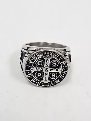 Saint Benedict Of Nursia Rings - Stainless Steel Ring Catholic Religion Jewelry • $14.95