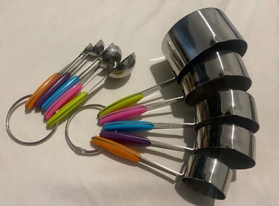 £6.50 • Buy Home ENCORE Stainless Steel Kitchen Measuring Cups And Spoons Set Of 10 Pieces 