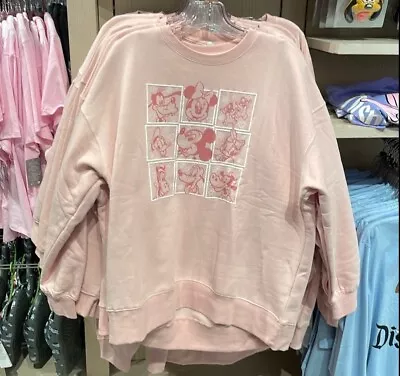 2024 Disney Mickey Mouse & Friends Pink Pullover Sweatshirt Adult 2XLarge • $99.99