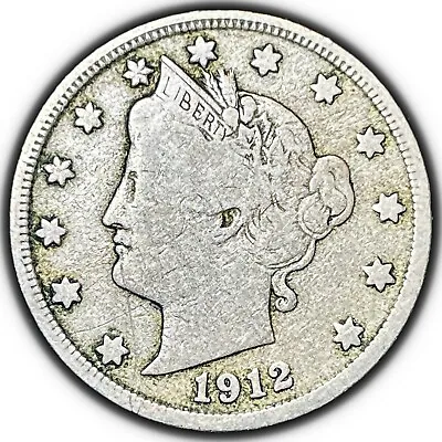 $1.25 • Buy Fine 1912-D Liberty Head V Nickel United States US Coin 