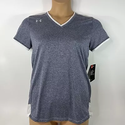 Under Armour HeatGear Sporty Mesh Locker Tee 1305512 Blue Women’s Medium M • £20.18