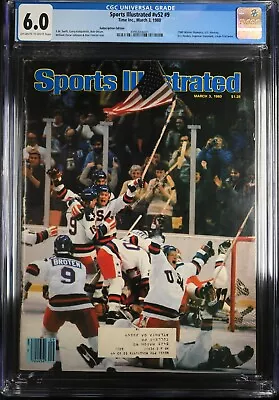 March 3 1980 Sports Illustrated CGC 6.0 OW/W Winter Olympics Hockey Lake Placid • $149.99