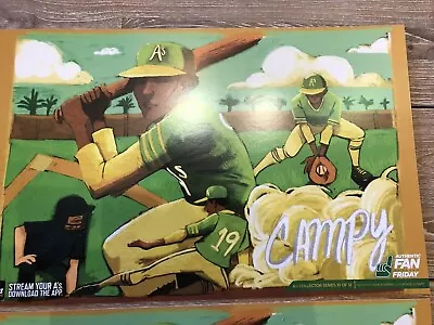 Bert Campy Campaneris SGA Fan Friday Cheer Card Poster 8/16/2019 Oakland A’s • $5.99