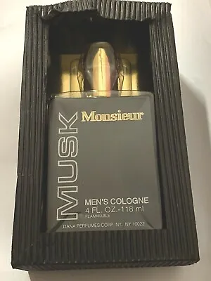 Monsieur MUSK By Dana  Men's Cologne 4 Fl.Oz-118 Ml SPLASH BNIB • $30.99