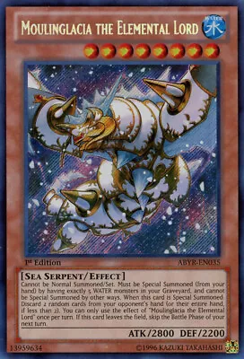 Moulinglacia The Elemental Lord - ABYR-EN035 - Secret Rare - Unlimited Edition N • $10.74