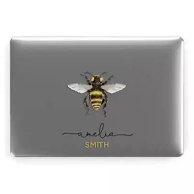 Watercolour Bee Personalised Name Macbook Case Cover For Pro Air 11 12 13 14 15 • £15.99