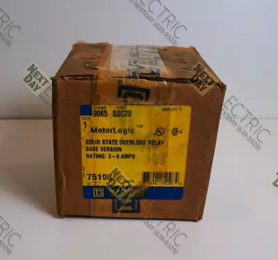 Square D 9065 SSC20 Solid State Overload Relay 3-9a 75198 Motor Logic • $550