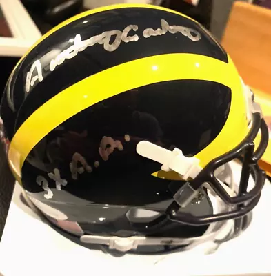 Anthony Carter Autographed Mini Helmet W/  3X A.A. RARE Inscription Michigan JSA • $130