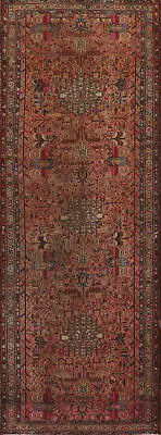 Tribal Geometric Hamedan Runner Rug 4x11 Vintage Hand-knotted Hallway Carpet • $454