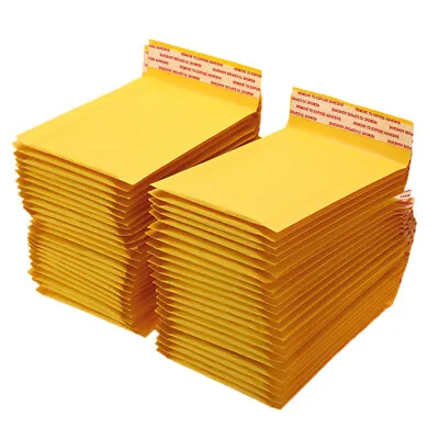 50/100/200/500 Kraft Bubble Mailers Padded Envelope Shipping Bags Seal Any Size  • $49.38