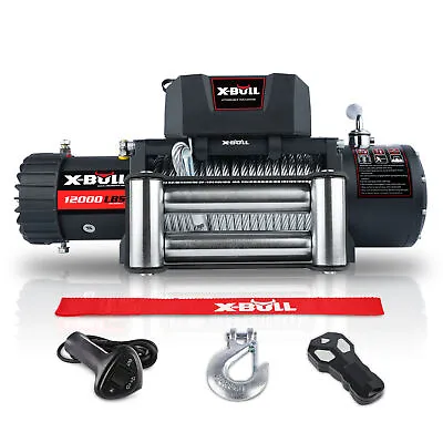 $289.90 • Buy X-BULL 12V 12000LBS Electric Winch Steel Cable Towing Truck Off Road Jeep 4WD