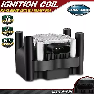 Ignition Coil Pack For Volkswagen Jetta Golf 1999-2001 Polo Beetle Gol Seat Audi • $32.50