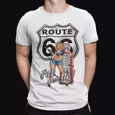 Route 66 T-Shirt America Cafe Racer Hot Rod Easy Rider Tee Movie Film Garage  • £5.99