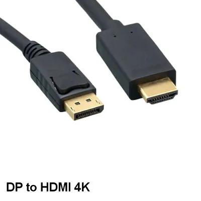 Kentek 10' DisplayPort 1.2 To HDMI 1.4 Cable 28AWG 4K 3D For PC Mac HDTV LED TV • $18.76