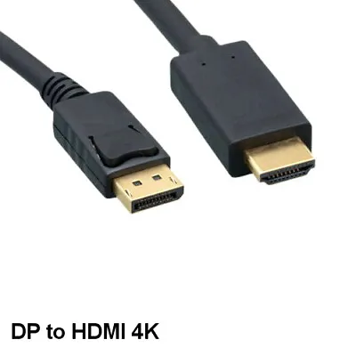 Kentek 6' DisplayPort 1.2 To HDMI 1.4 Cable 28AWG 4K 3D For PC Mac HDTV LED TV • $15.69