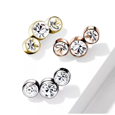 £5.99 • Buy Gem Dermal Anchor Top - Triple Gem - Micro Microdermal Head Surface Piercing