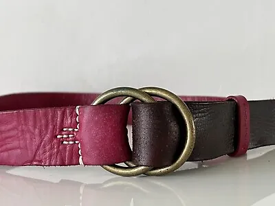 Martine Wester Pink Red Leather Belt Size S • £5.99