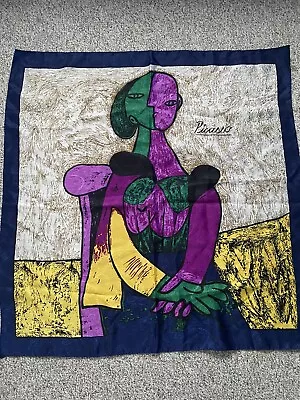 Pablo Picasso Seated Lady Silk Scarf. MILANO Gorgeous Made In Italy 34x34 • $40