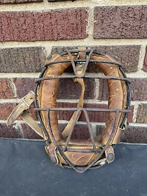 1940 Vintage Antique Old Baseball Catchers Mask Leather Pad • $57.85