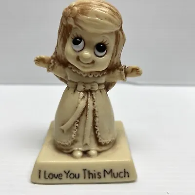 Vintage 1970 I LOVE YOU THIS MUCH Figurine Girl Statue R W Berries • $16.99
