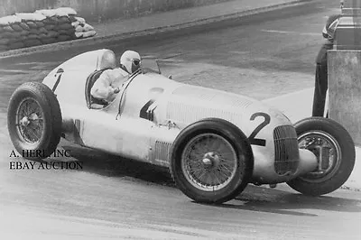 Mercedes W25 & Caracciola - Grand Prix Of Monaco 1935 - Formula 1 - Photograph • $9.75
