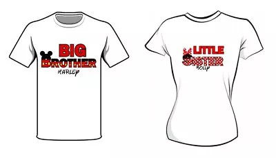 £1.99 • Buy Personalised Minnie Big Middle Little  Sister Brother Iron On T Shirt Transfer