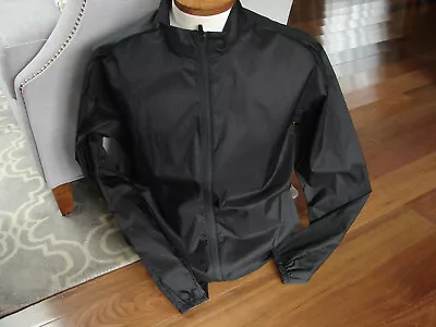 AETHER Men's Black Lightweight Packable Full Zip Windbreaker Jacket - Large • $79.99