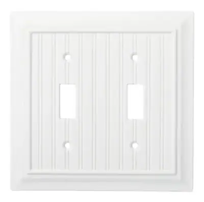 $9.65 • Buy Brainerd W37233-PW Pure White Beadboard Double Switch Wall Cover Plate