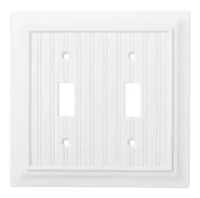 $9.65 • Buy Brainerd W37233-PW Pure White Beadboard Double Switch Wall Cover Plate