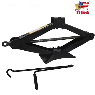 US Scissor Jack Handle Foldable Wheel Lug Wrench Jack Car Tool 2 Ton Black • $27.99