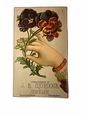 VICTORIAN JEWELERS TRADE CARD JR Murdock Woodstock VT B71-3 • $17.25