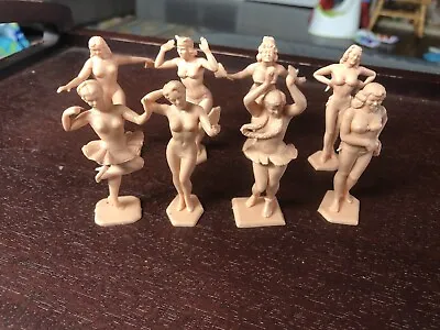 Complete Set Of 8 Marx Bathing Beauties  Dollhouse Size Figures Reissues Peach • $18.99