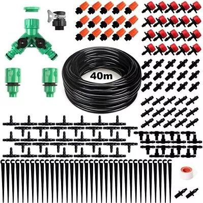 40M Micro Drip Irrigation System Hose Kit Set DIY Plant Flower Watering Garden • £12.99