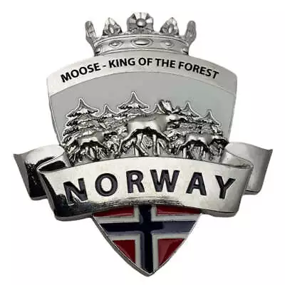 Norway Metal Fridge Magnet Travel Tourist Souvenir Moose King Of The Forest • $7