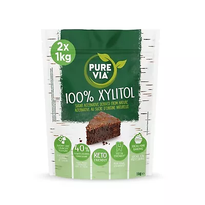 Pure Via Xylitol 2 X 1kg Pack Non-GMO Certified -1kg Bag Plant Based • £18.50