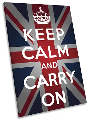 Keep Calm Carry On CANVAS WALL ART Portrait Print Picture Multi-Coloured • £24.99