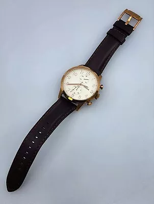 Fossil Men's FS4987 Townsman Chronograph Leather Watch - Brown Rose-Gold Accents • $1