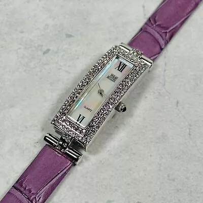 Nolan Miller Watch Women 16mm Crystal Bling Purple Snakeskin Band New Battery • $29.95