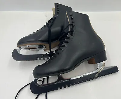 Vtg Riedell 216 2740 Black Mens Leather Ice Figure Skates Size 9 1/2 9.5 • $89.99