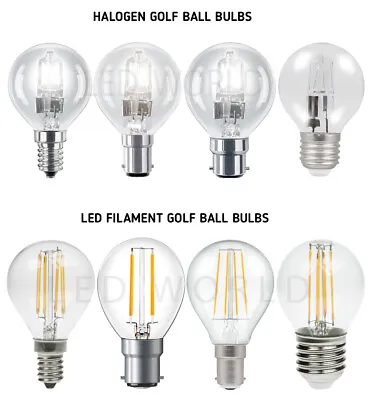 Golf Ball Bulb E14 25W 40W B22 E27 B15 LED Filament 2W 4W Halogen 18W 28W 42W  • £32.99