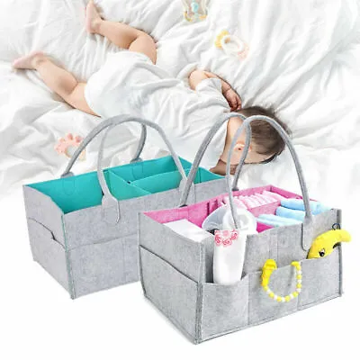 Portable Large Capacity Baby Diaper Organizer Home Car Handbag Storage Basket • £9.25