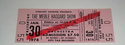 THE MERLE HAGGARD SHOW UNUSED 1976 CONCERT TICKET FRESNO CA Free Shipping • $24.95