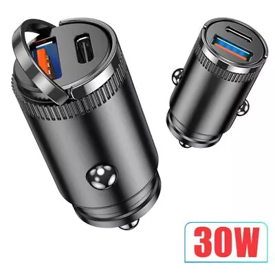 Phone Adapter Fast Charging With Flush Fit Pull Ring Dual Port Car Charger • $20.11