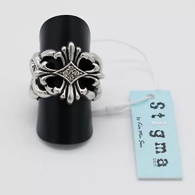 Stigma Men's Silver Colored Metal Fleur-De-Lis Cross Ring Size 9 • $1.99